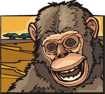 crazy monkey face clipart