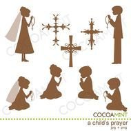 Children Praying Clip Art N2
