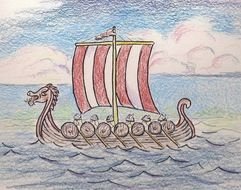 drawing of the Viking Ship
