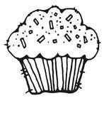 coloring page of Birthday cupcake