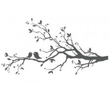 Love Birds On Branch Clip Art N4