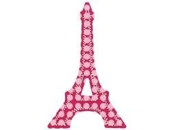 silhouette of Eiffel Tower with Pink pattern, Clip Art