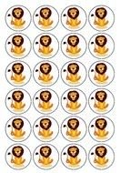 Cartoon Lion, round stickers