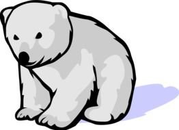 Baby Polar Bear Clip Art drawing