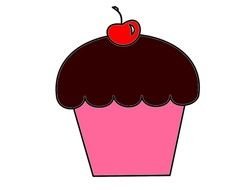 chocolate cupcake with red cherry on top