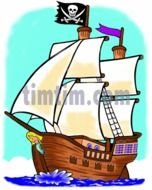 Cartoon Pirate Ship Drawing