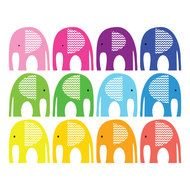 Cartoon colorful elephants clipart