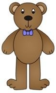 bear with a blue bow tie as a graphic image