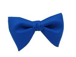 blue bow tie with lace on a white background