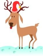 Colorful Cartoon Reindeer Clipart