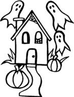 Haunted House Coloring Pages