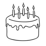 black and white picture of a cake with candles