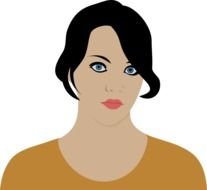 portrait of a dark-haired girl on a black background