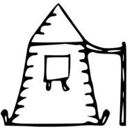 painted black and white tent