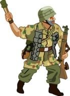painted military with explosives