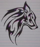 wolf as a picture on a sheet