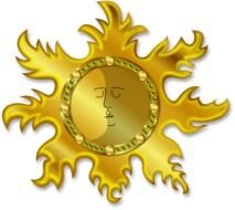Clip art of Sun And Moon together