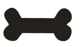 Black dog bone clipart