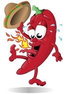 Hot chili pepper with the sombrero clipart