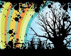 Vector Tree rainbow Clip Art drawing