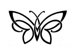 Simple Tribal Butterfly Tattoo Designs drawing