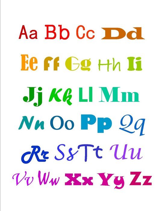 Printable Alphabet Letters Clip Art N4