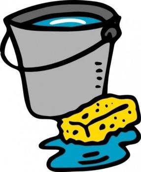 Cleaning Bucket Sponge Water Clip Art Free Cartoon Vector Download