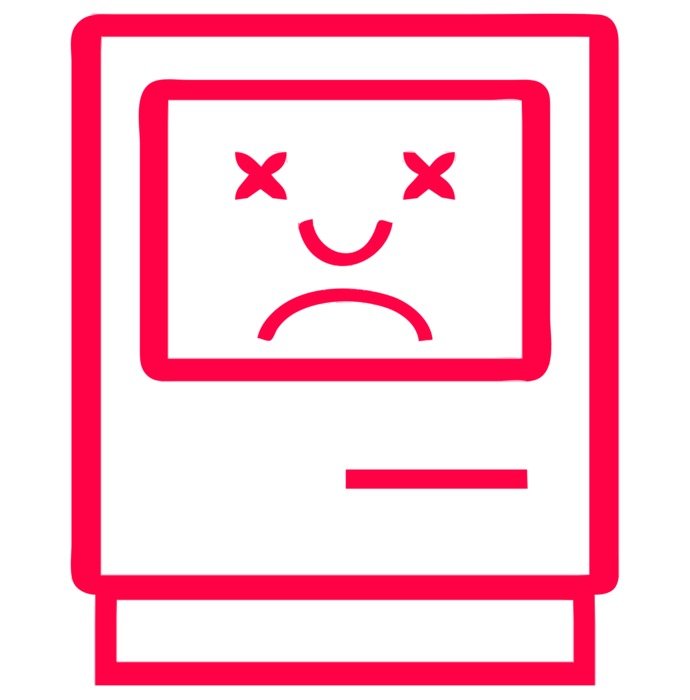 Clipart of Dead Computer Icon