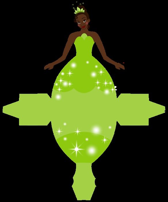 princess in a green dress as an illustration