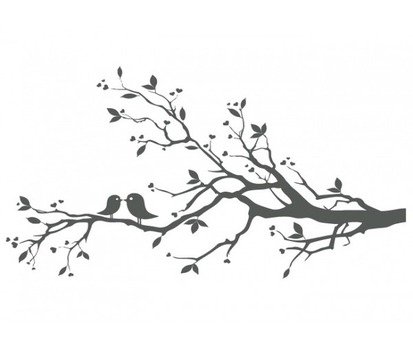 Love Birds On Branch Clip Art N4