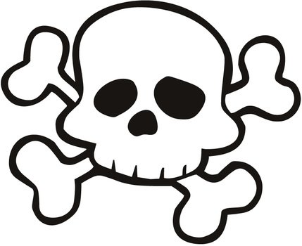 Skull And Crossbones Outline drawing