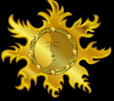 Clip art of Sun And Moon together