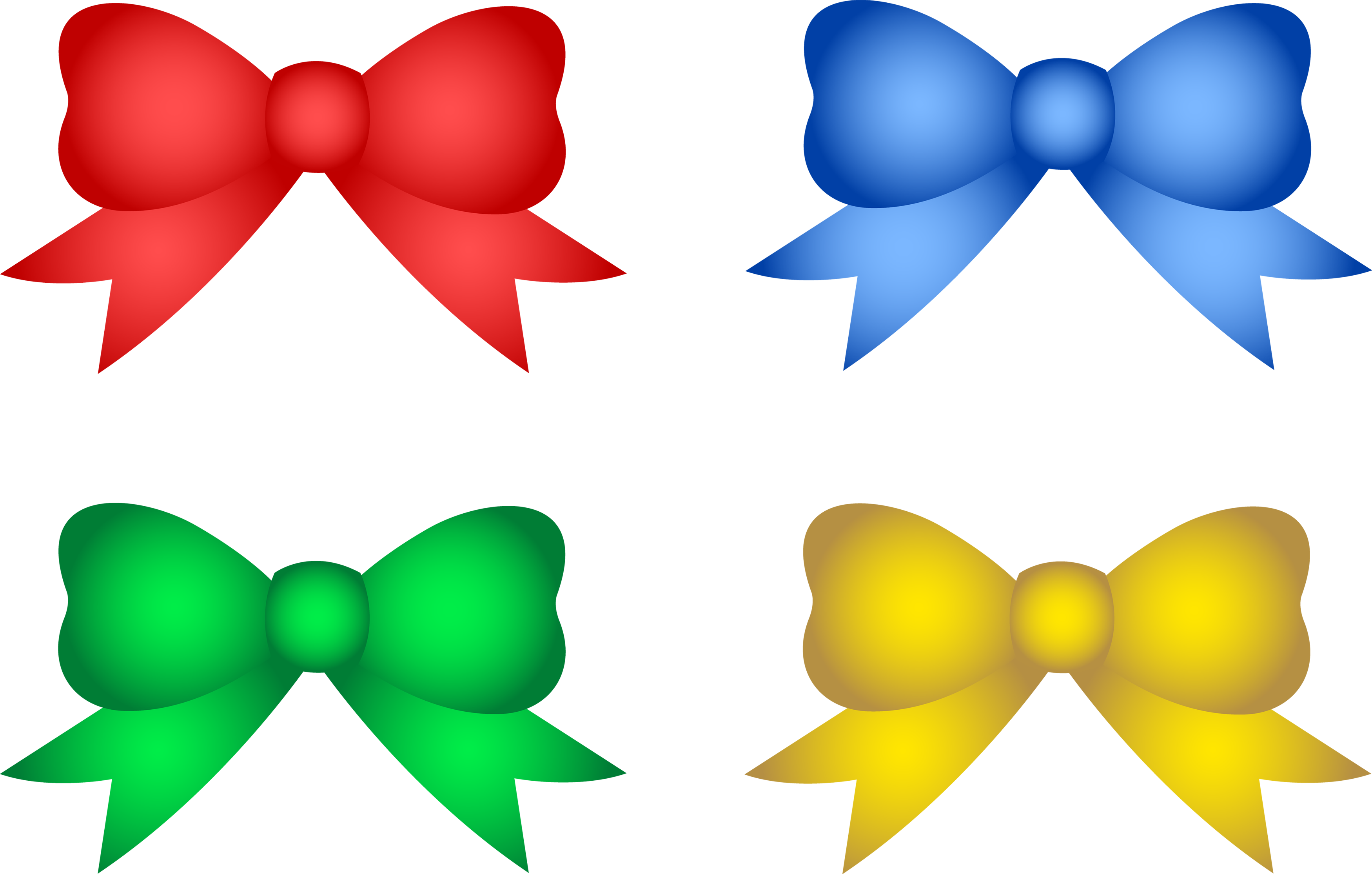 Painted four multi-colored bows free image download