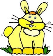 cartoon yellow fat hare
