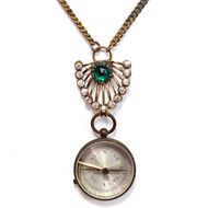 pendant with a clock on a white background