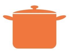 orange pan silhouette on a white background