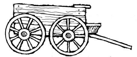 wooden Pioneer Wagon, drawing