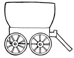 black and white picture of a cart on wheels