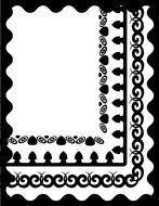 Black and white drawing with the ornamental pattern clipart