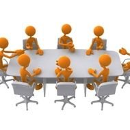 business meeting of people at the big table as a picture for clipart