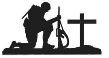 Kneeling Soldier Silhouette drawing