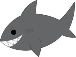 drawn shark on the black background