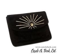 Sonia Rykiel Black Suede Clutch With Diamante Starburst Design $695