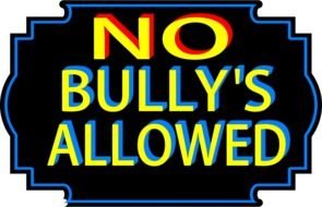 No Bullying, colorful writing on dark board