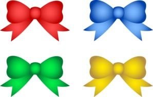 painted four multi-colored bows