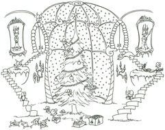 Christmas tree, Coloring Page for Adult