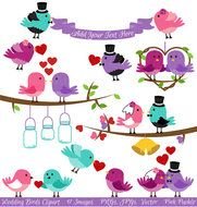 Love Birds Clip Art N23