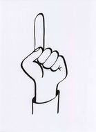 Clipart of Number One Finger sign