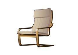 white wooden armchair on a black background