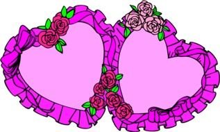 Two ornamental hearts clipart